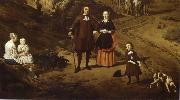 REMBRANDT Harmenszoon van Rijn Portrait of a couple with two children and a Nursemaid in a Landscape USA oil painting artist